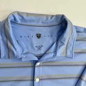 Nike Golf Men’s Light Blue Striped Dri-FIT Polo